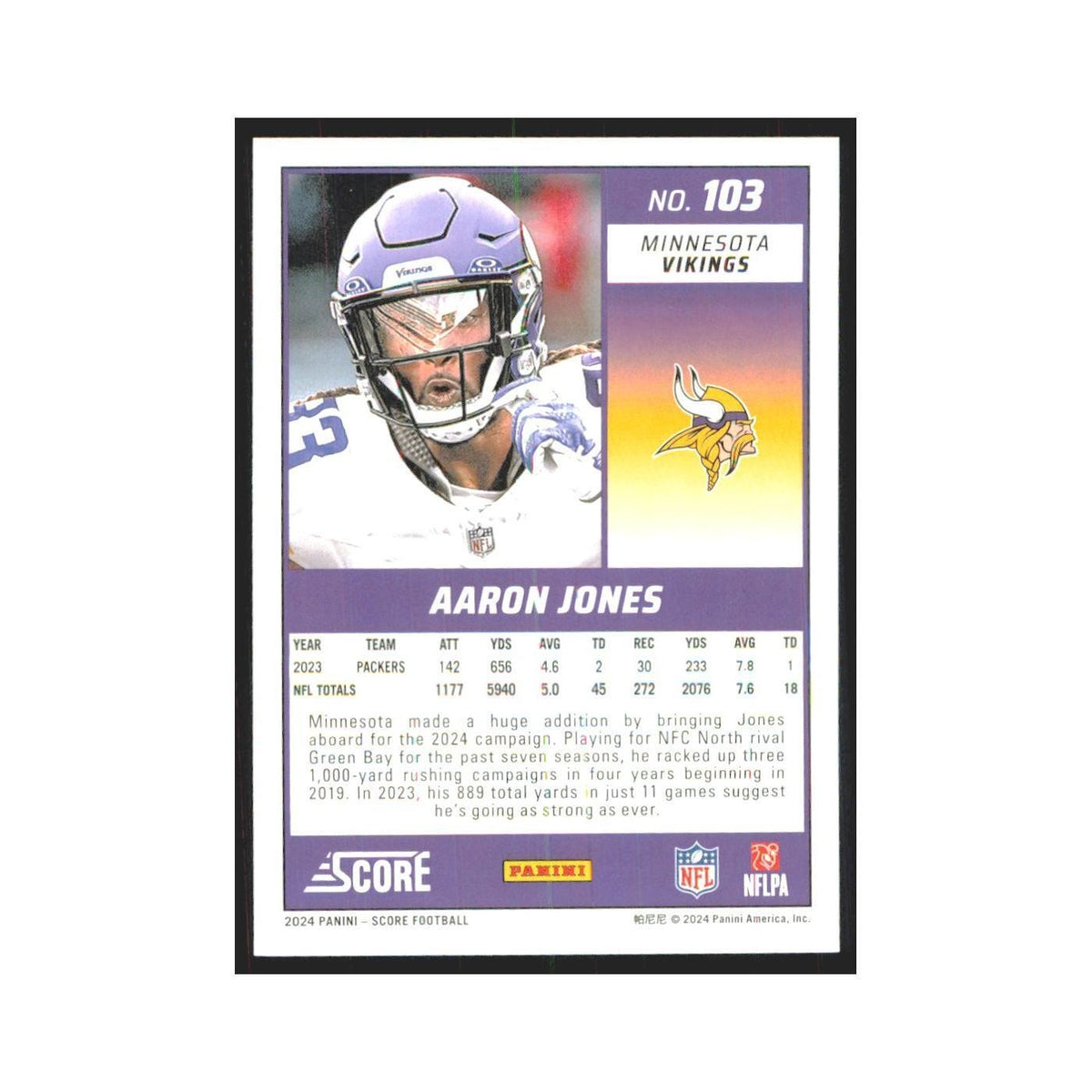2024 Score Aaron Jones Vikings #103