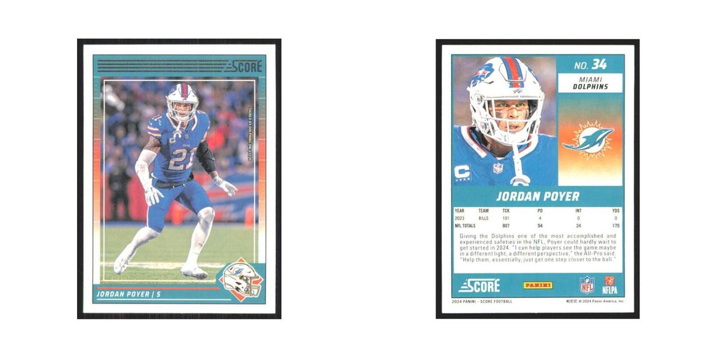2024 Score Jordan Poyer Dolphins #34