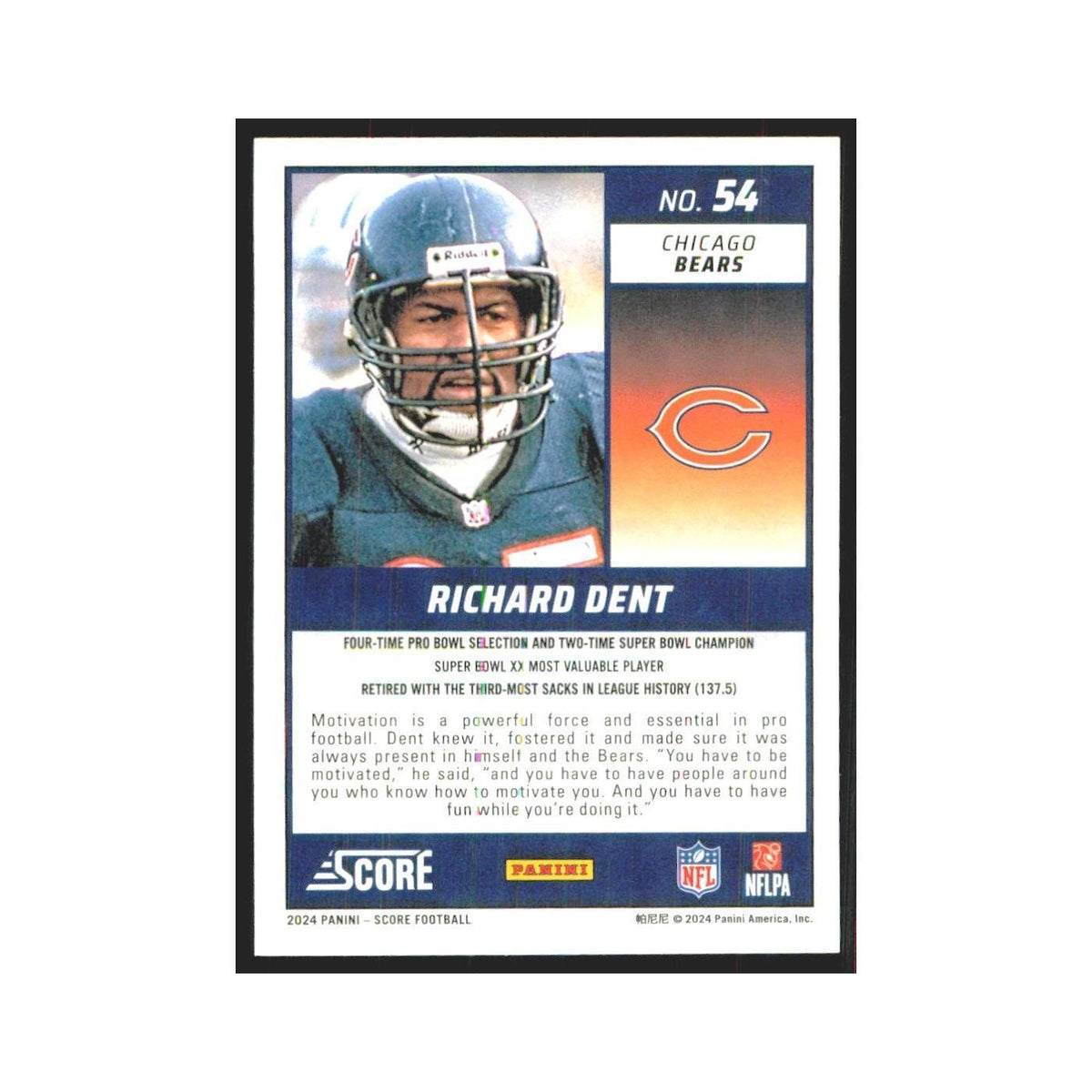 2024 Score Richard Dent Bears #54