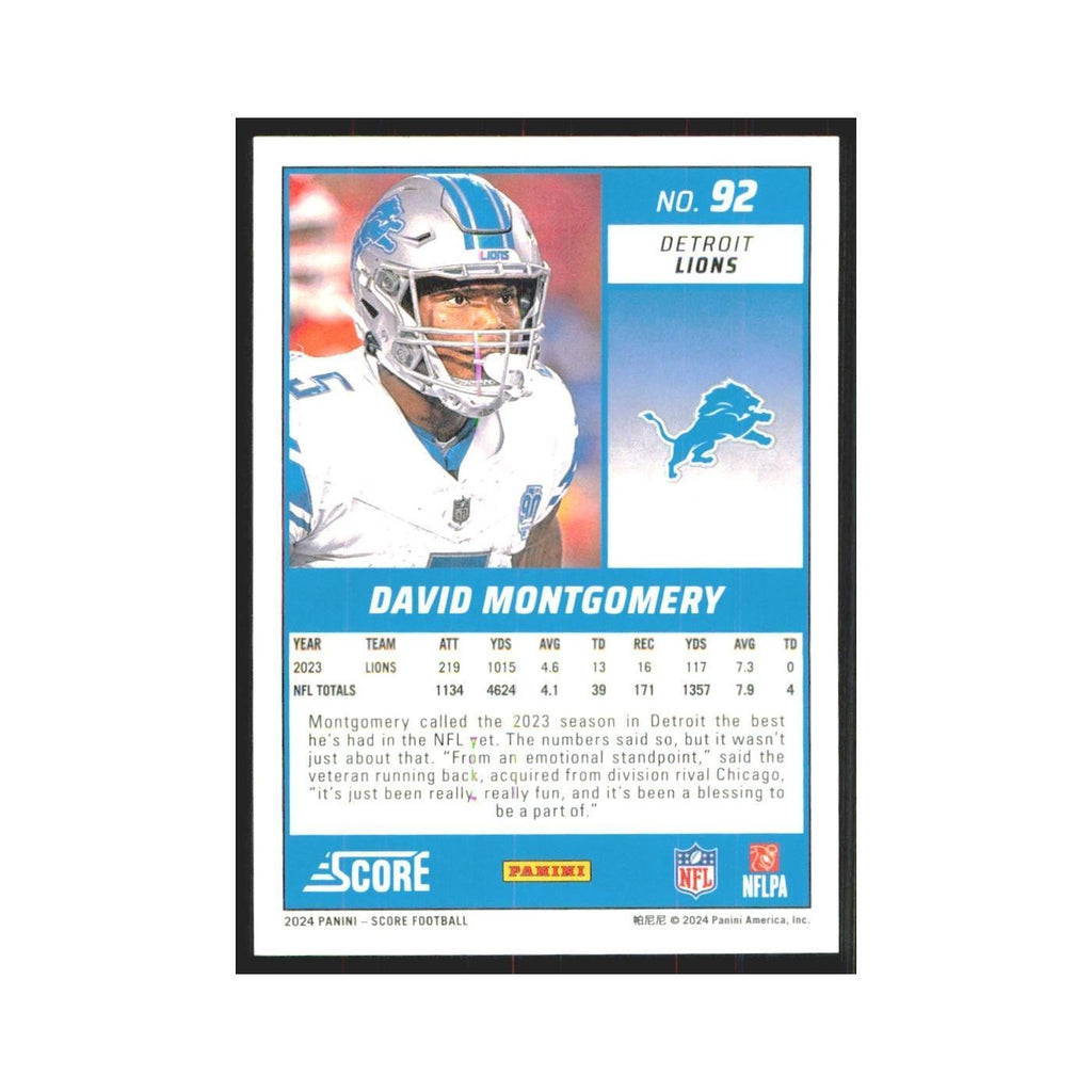 2024 Score David Montgomery Lions #92