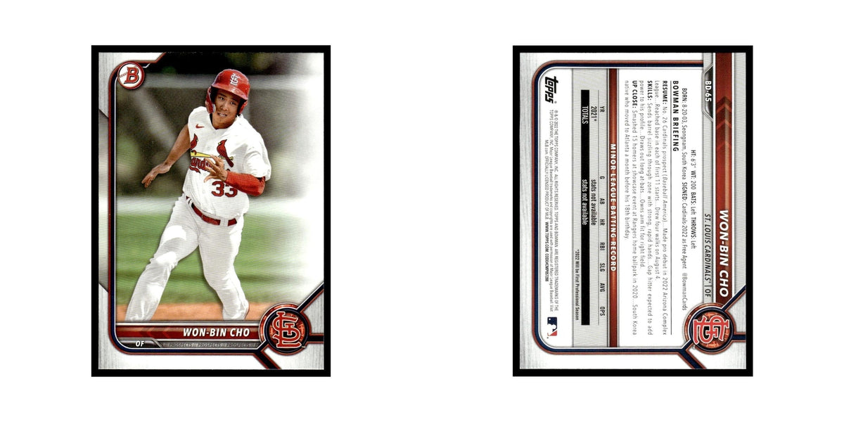 Won-Bin Cho 2022 Bowman Draft #BD-65 St. Louis Cardinals Baseball Card NM