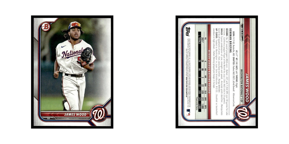 James Wood 2022 Bowman Draft #BD-171 Washington Nationals Baseball Card NM