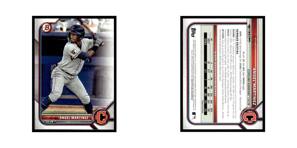 Angel Martinez 2022 Bowman Draft #BD-134 Cleveland Guardians Baseball Card NM