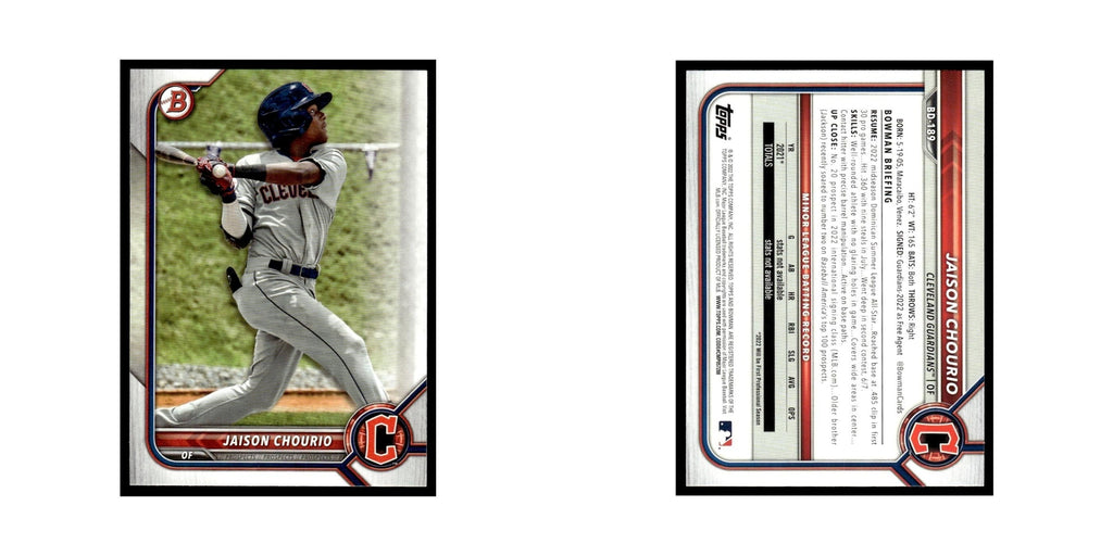 Jaison Chourio 2022 Bowman Draft #BD-189 Cleveland Guardians Baseball Card NM
