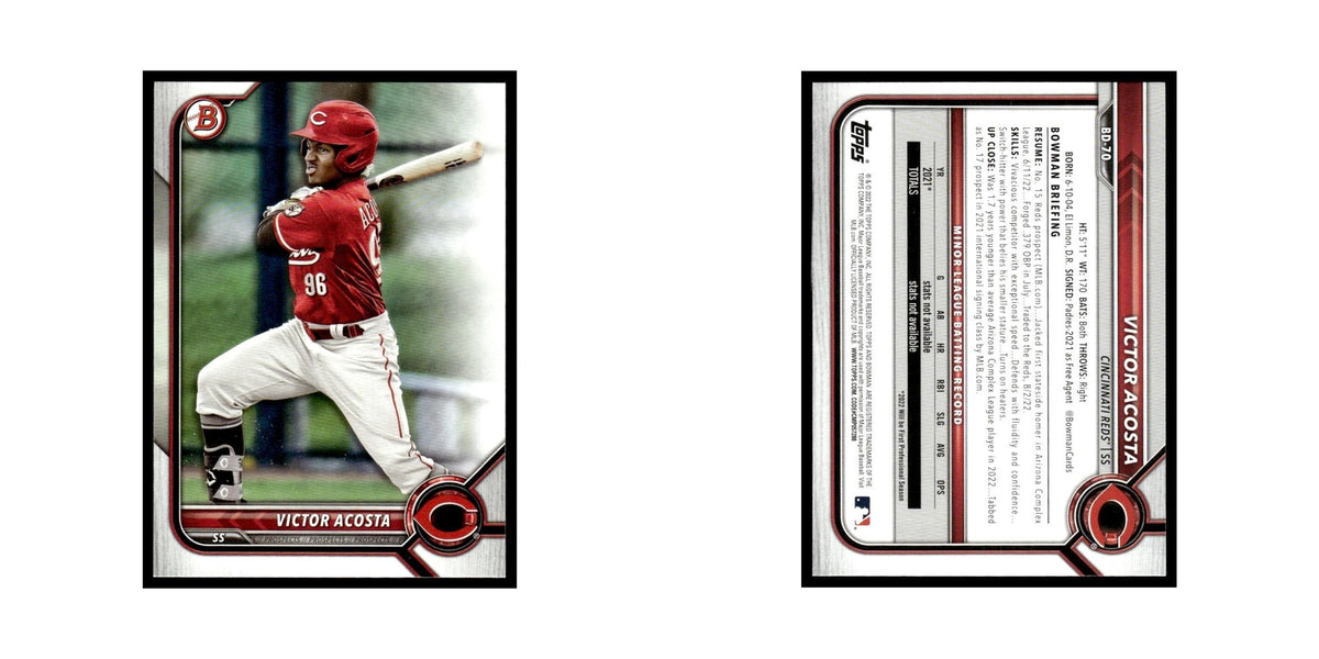 Victor Acosta 2022 Bowman Draft #BD-70 Cincinnati Reds Baseball Card NM