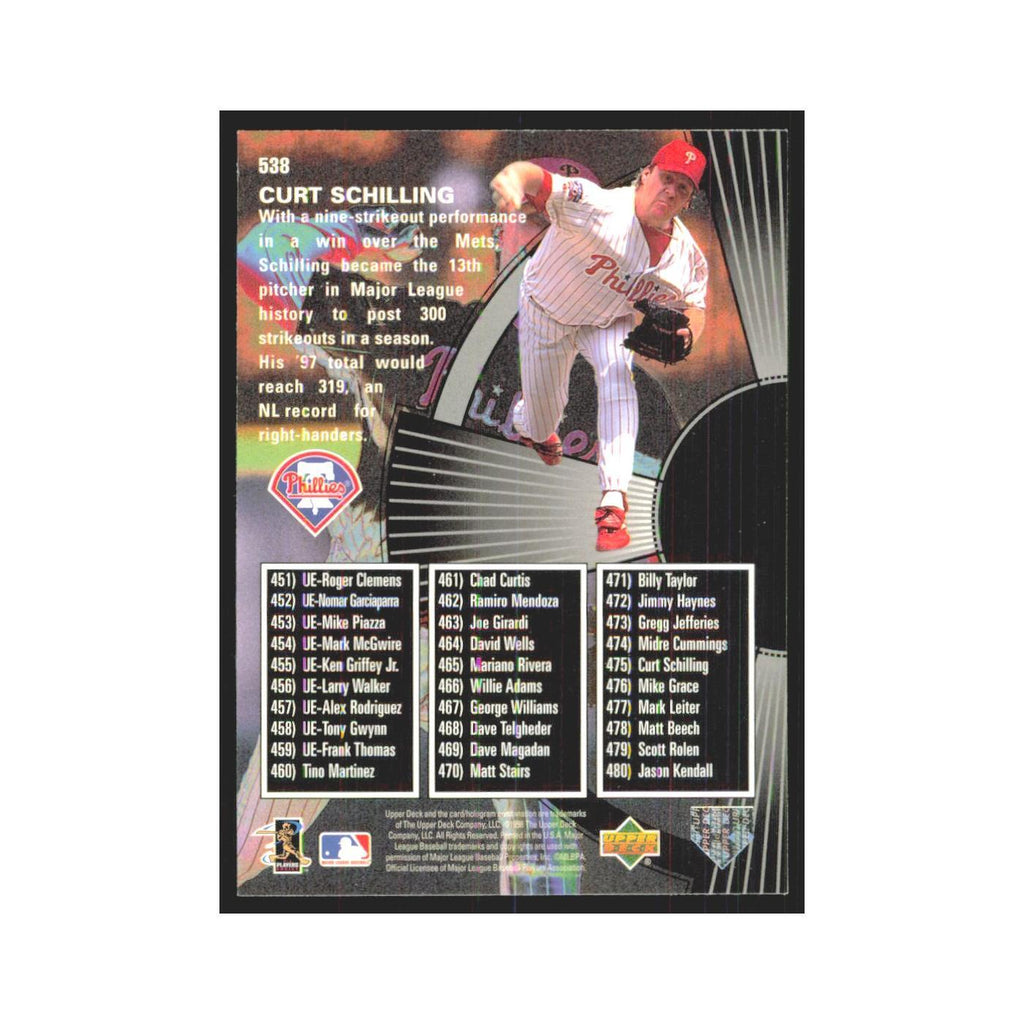 1998 Upper Deck Curt Schilling Phillies #538