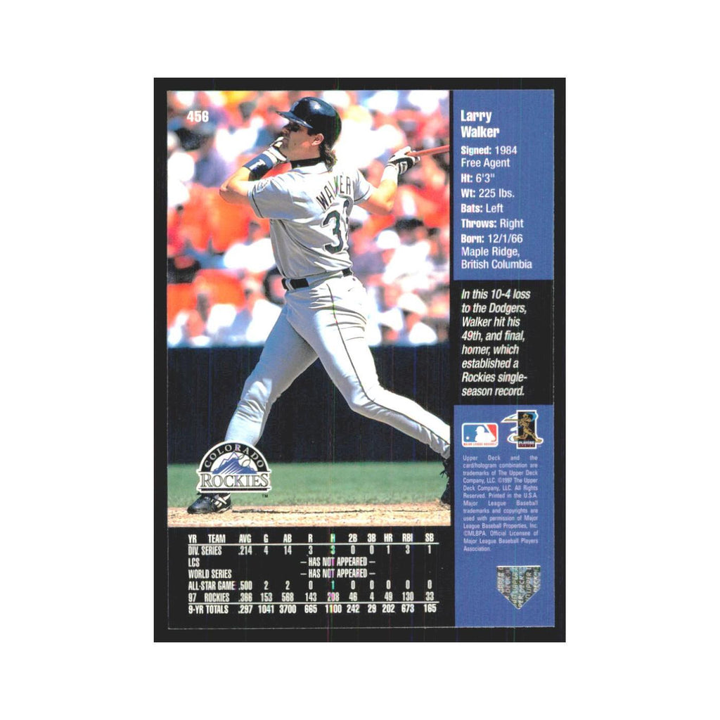 1998 Upper Deck Larry Walker Rockies #456