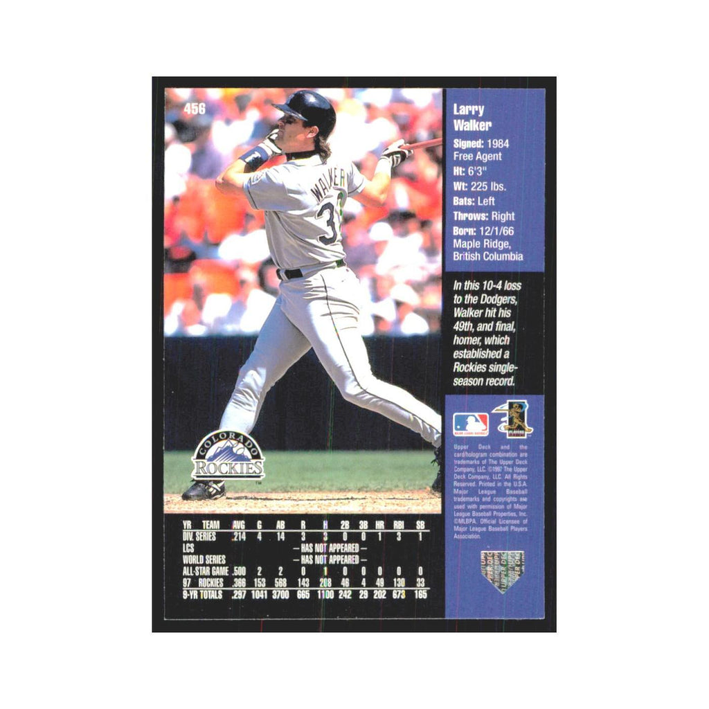 1998 Upper Deck Larry Walker Rockies #456