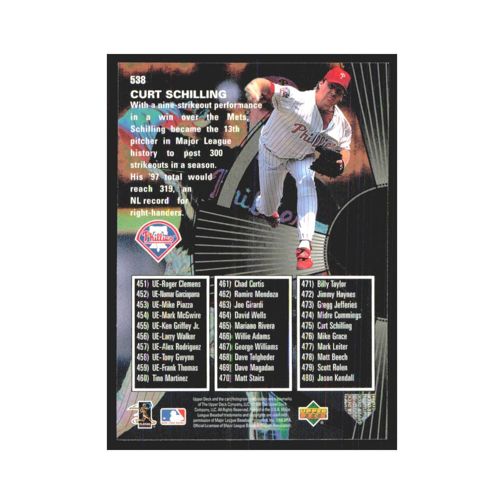 1998 Upper Deck Curt Schilling Phillies #538