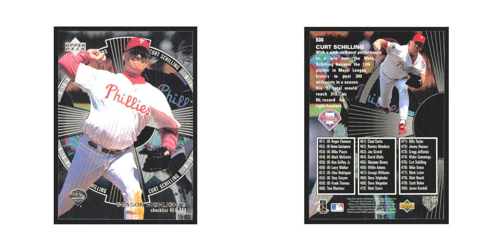 1998 Upper Deck Curt Schilling Phillies #538