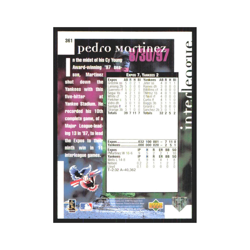 1998 Upper Deck Pedro Martinez Montreal Expos #361