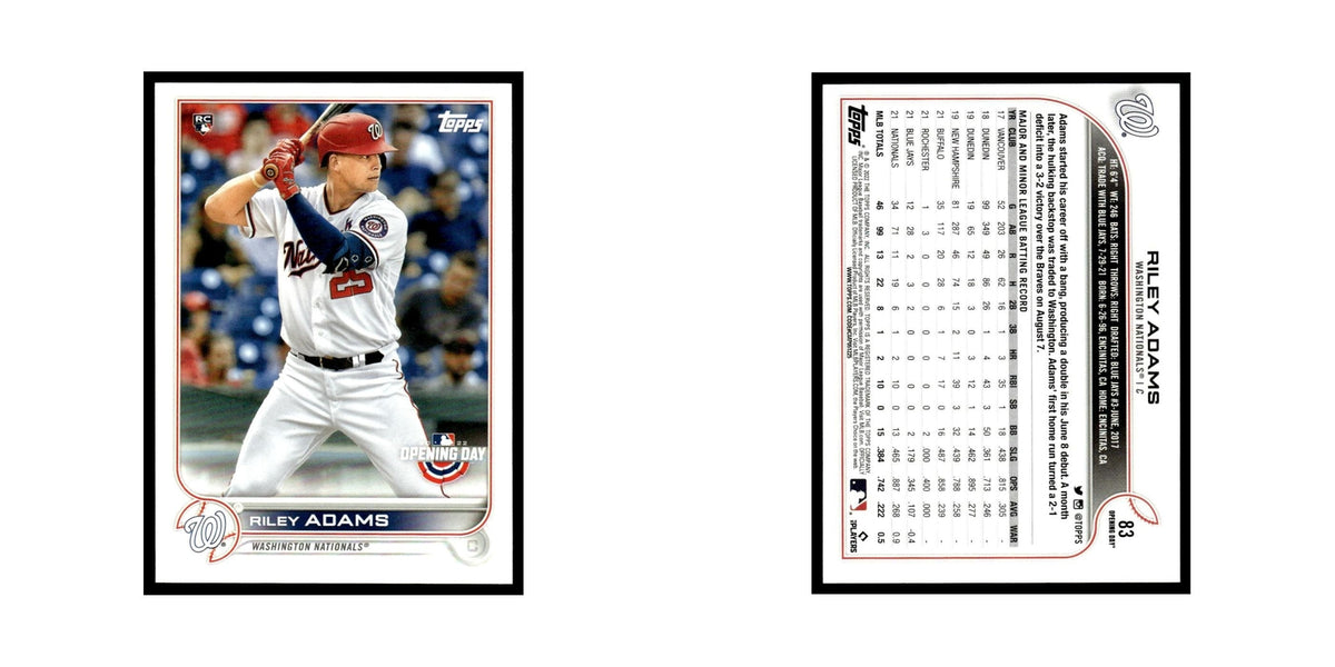 Riley Adams Rookie 2022 Topps Opening Day #83 Washington Nationals NM