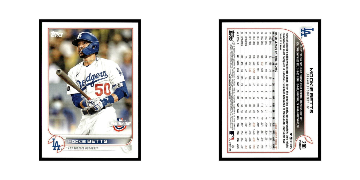 Mookie Betts 2022 Topps Opening Day #200 Los Angeles Dodgers Baseball Card NM