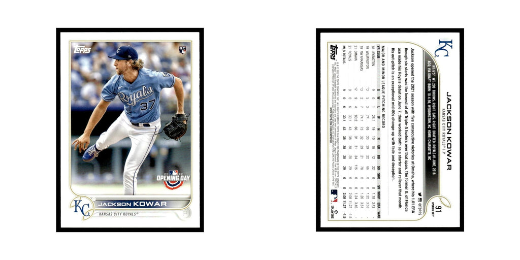 Jackson Kowar Rookie 2022 Topps Opening Day #91 Miami Marlins Baseball Card NM