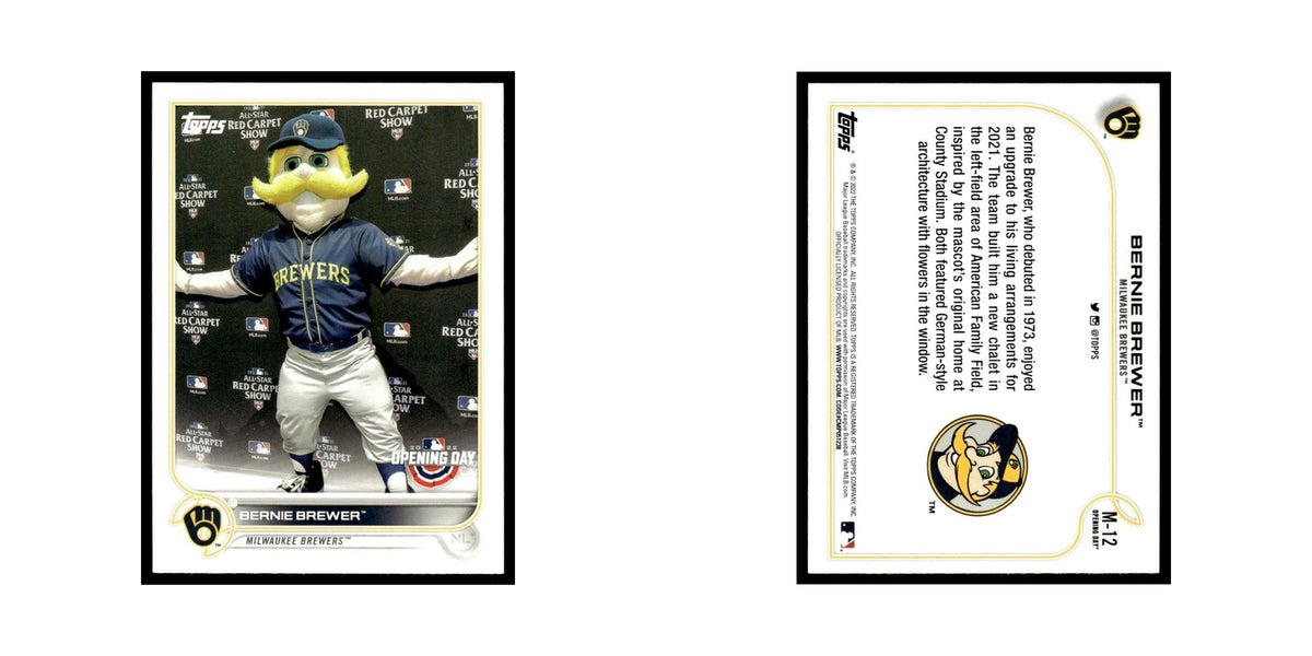 Bernie Brewer 2022 Topps Opening Day #M-12 Milwaukee Brewers Baseball Card NM