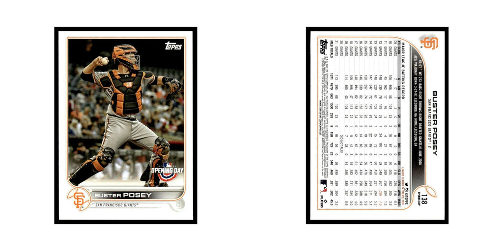 Buster Posey 2022 Topps Opening Day #138 San Francisco Giants Baseball Card NM