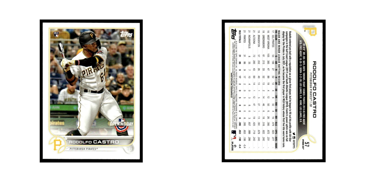 Rodolfo Castro Rookie 2022 Topps Opening Day #57 Pittsburgh Pirates NM