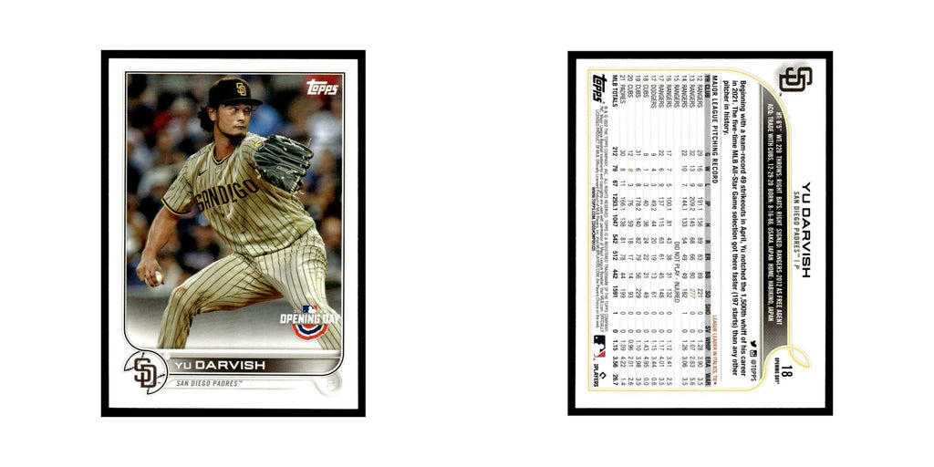 Yu Darvish 2022 Topps Opening Day #18 San Diego Padres Baseball Card NM