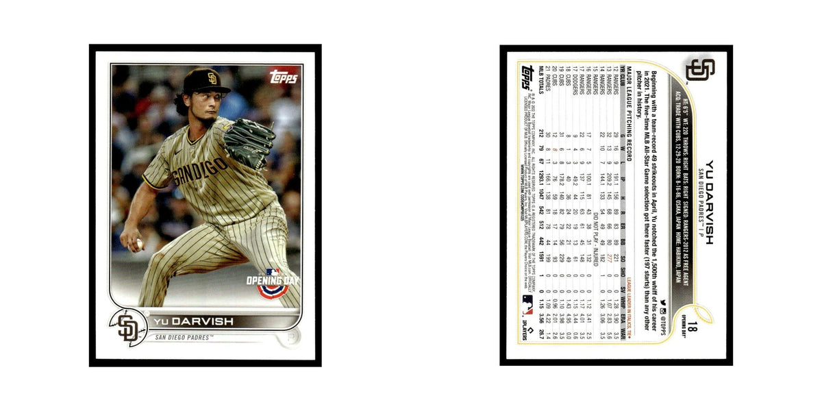 Yu Darvish 2022 Topps Opening Day #18 San Diego Padres Baseball Card NM
