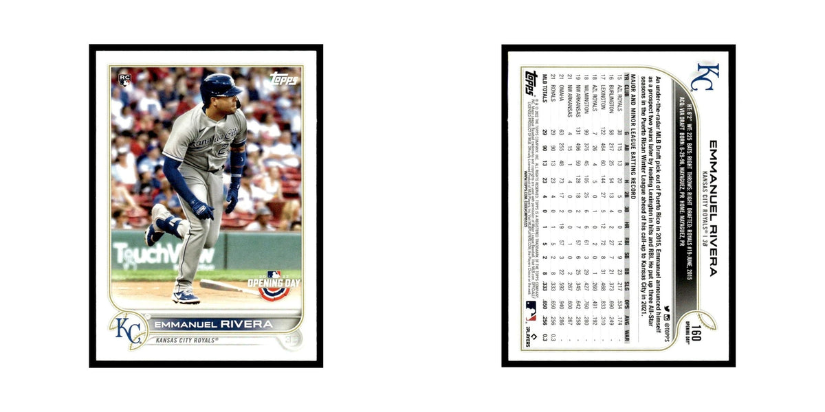 Emmanuel Rivera Rookie 2022 Topps Opening Day #160 Kansas City Royals NM