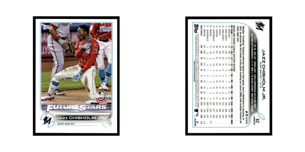 Jazz Chisholm Jr. 2022 Topps Opening Day #62 Miami Marlins Baseball Card NM