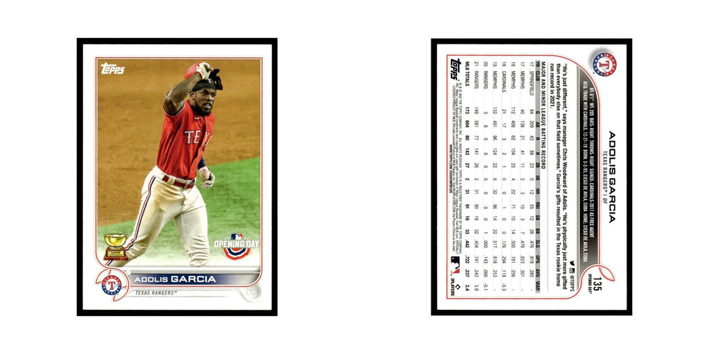 Adolis Garcia 2022 Topps Opening Day #135 Texas Rangers Baseball Card NM