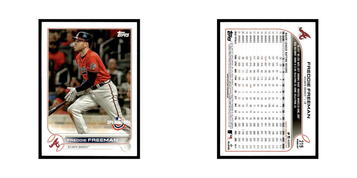 Freddie Freeman 2022 Topps Opening Day #219 Atlanta Braves Baseball Card NM