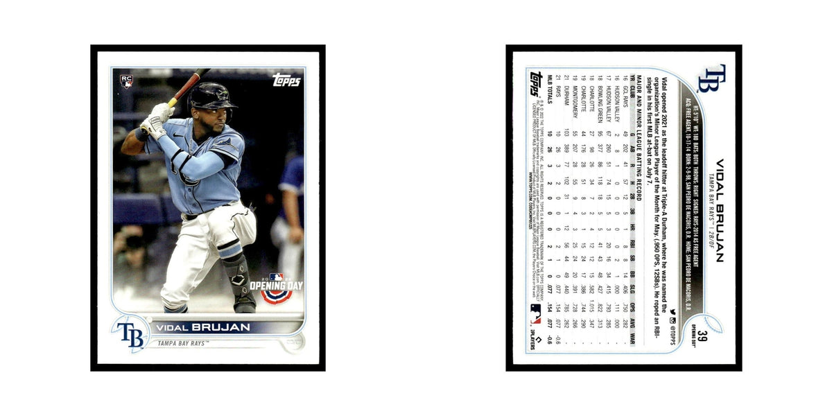 Vidal Brujan Rookie 2022 Topps Opening Day #39 Tampa Bay Rays Baseball Card NM