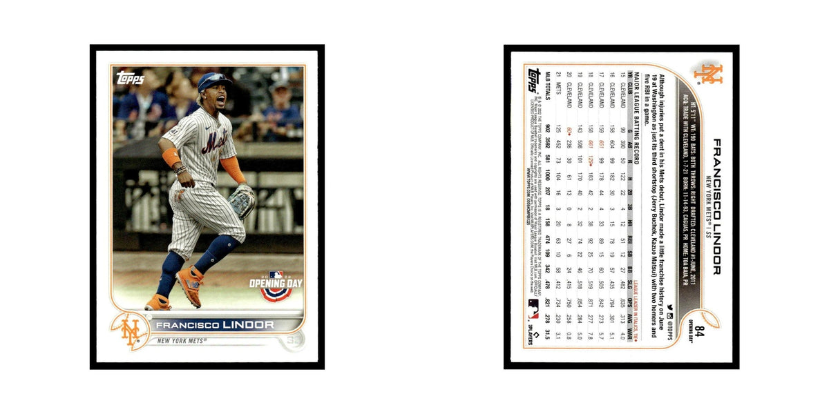 Francisco Lindor 2022 Topps Opening Day #84 New York Mets Baseball Card NM