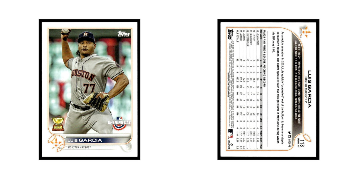 Luis Garcia 2022 Topps Opening Day #118 Houston Astros Baseball Card NM