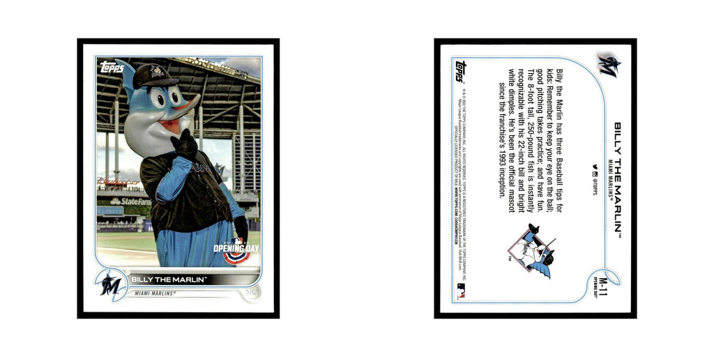 Billy the Marlin 2022 Topps Opening Day #M-11 Miami Marlins Baseball Card NM