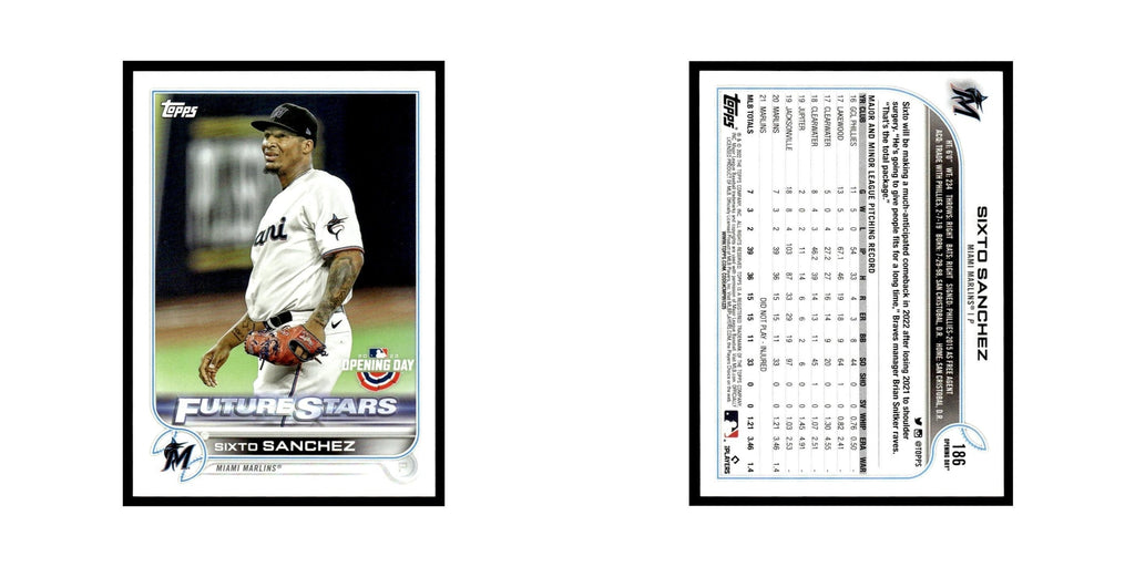 Sixto Sanchez 2022 Topps Opening Day #186 Miami Marlins Baseball Card NM