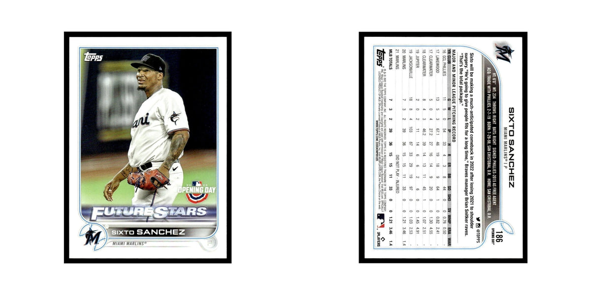 Sixto Sanchez 2022 Topps Opening Day #186 Miami Marlins Baseball Card NM