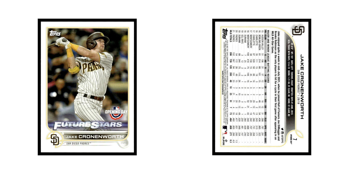 Jake Cronenworth 2022 Topps Opening Day #7 San Diego Padres Baseball Card NM