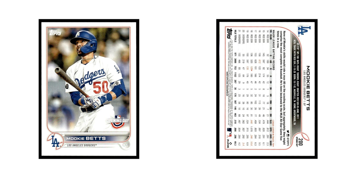 Mookie Betts 2022 Topps Opening Day #200 Los Angeles Dodgers Baseball Card NM