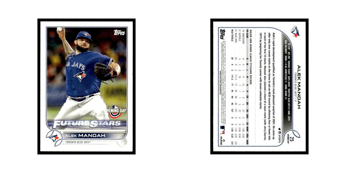 Alek Manoah 2022 Topps Opening Day #25 Toronto Blue Jays Baseball Card NM