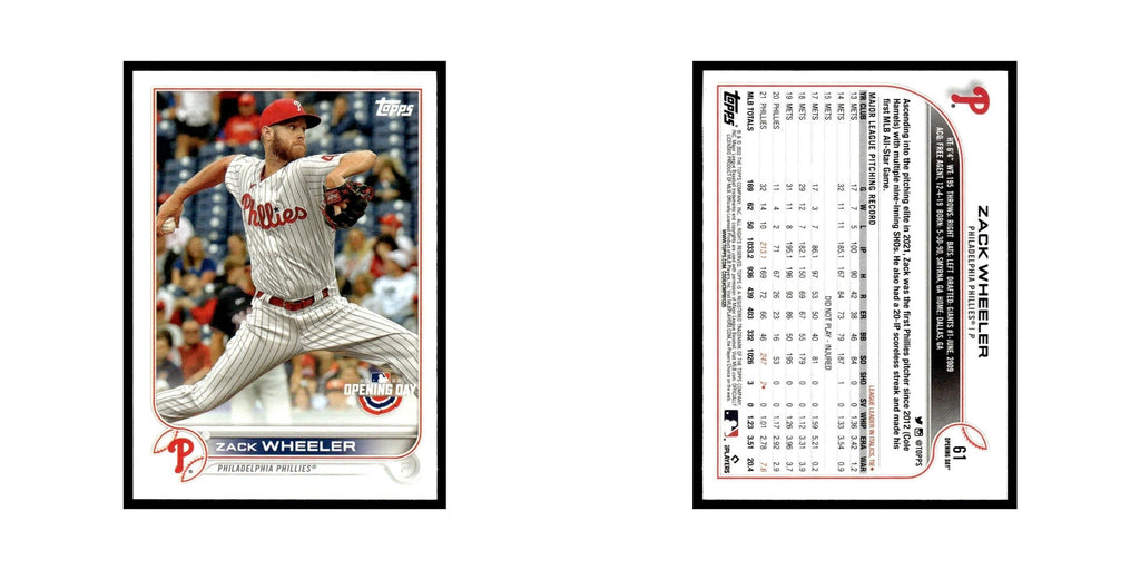 Zack Wheeler 2022 Topps Opening Day #61 Philadelphia Phillies Baseball Card NM