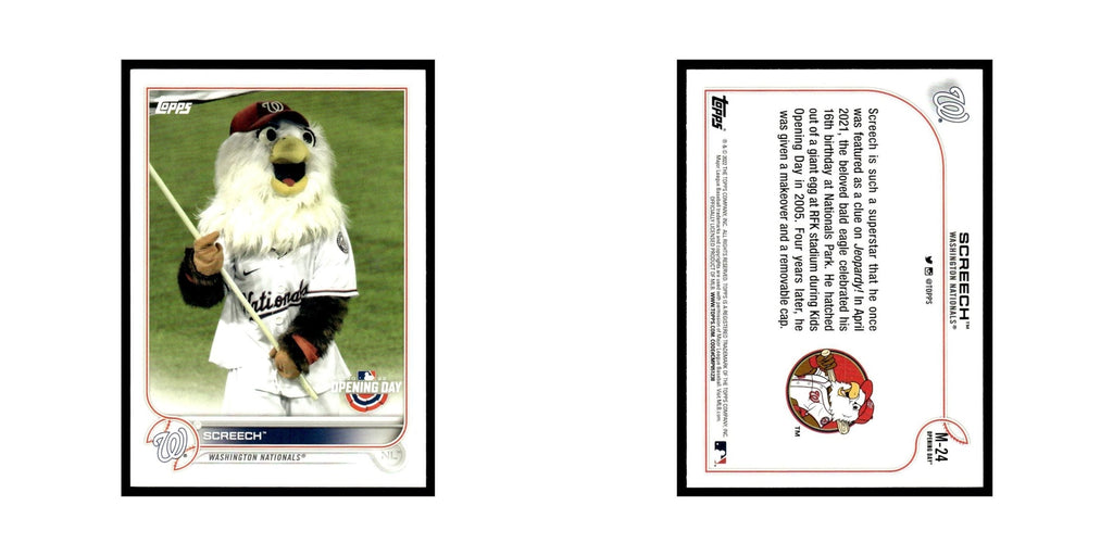 Screech 2022 Topps Opening Day #M-24 Washington Nationals Baseball Card NM