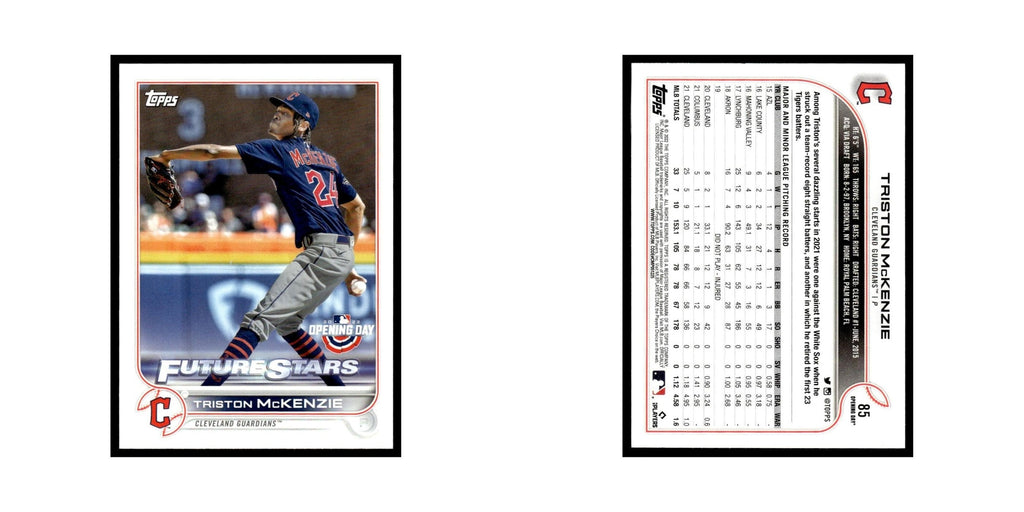 Triston McKenzie 2022 Topps Opening Day #85 Cleveland Guardians Baseball Card NM