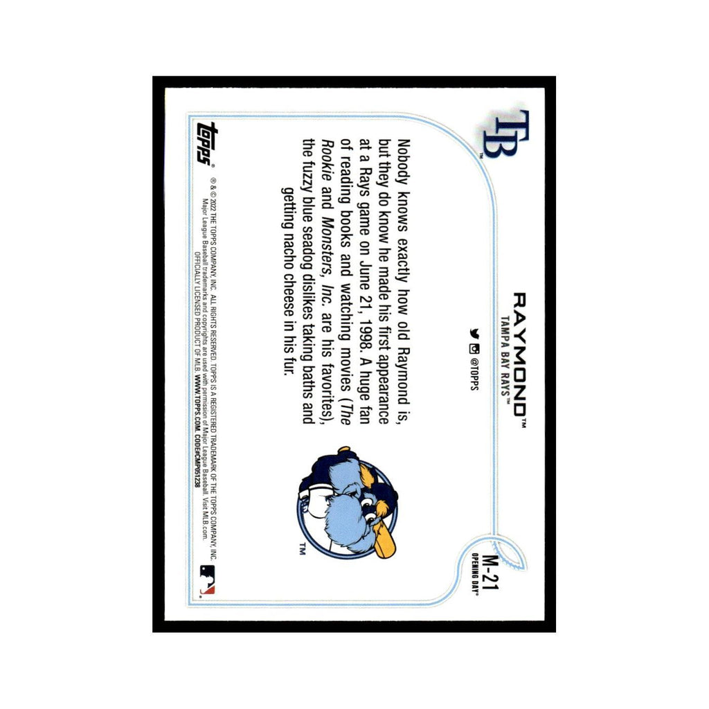 Raymond 2022 Topps Opening Day #M-21 Tampa Bay Rays Baseball Card NM