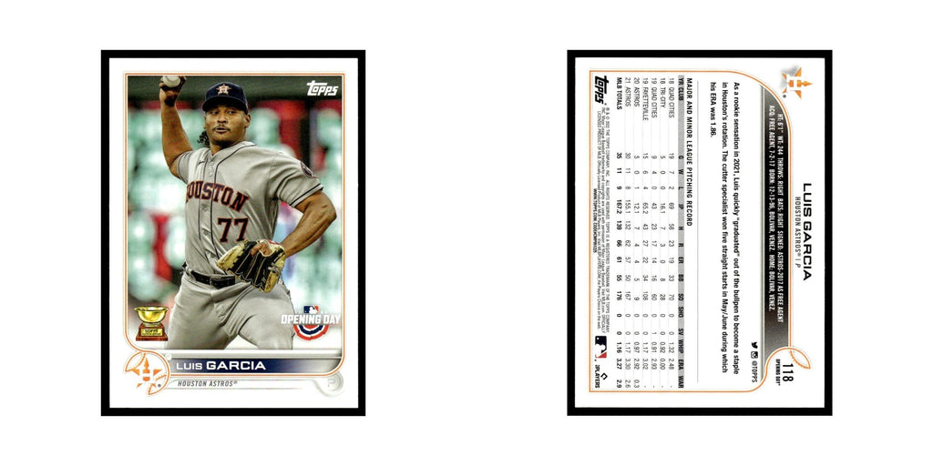Luis Garcia 2022 Topps Opening Day #118 Houston Astros Baseball Card NM