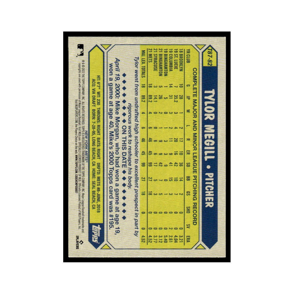 Tylor Megill Rookie 2022 Topps Opening Day #T87-82 New York Mets NM