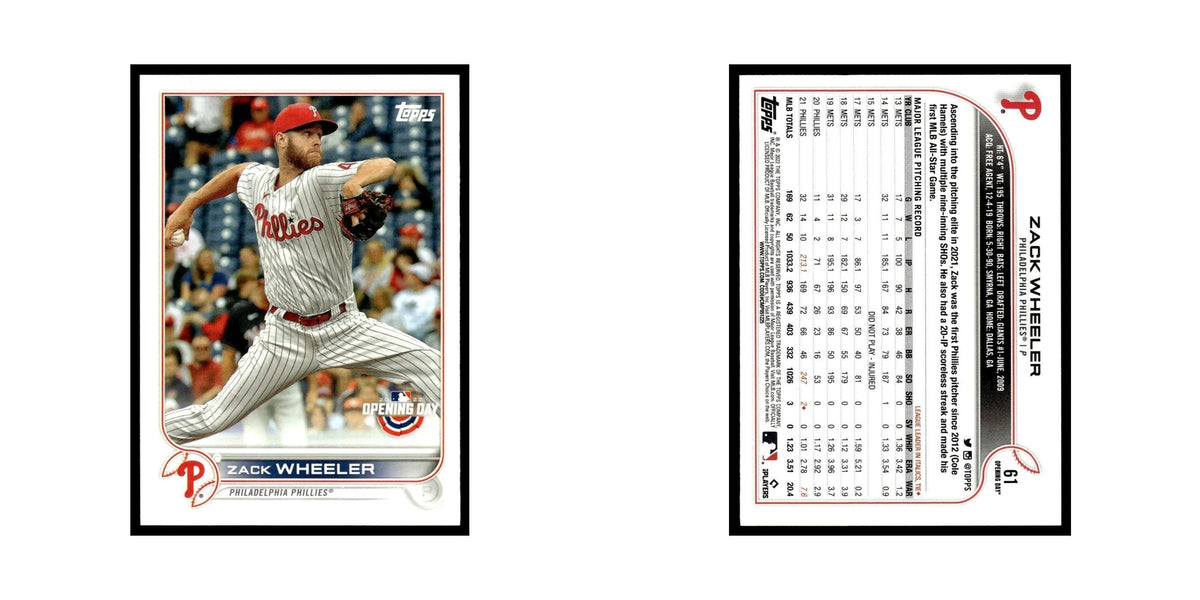 Zack Wheeler 2022 Topps Opening Day #61 Philadelphia Phillies Baseball Card NM