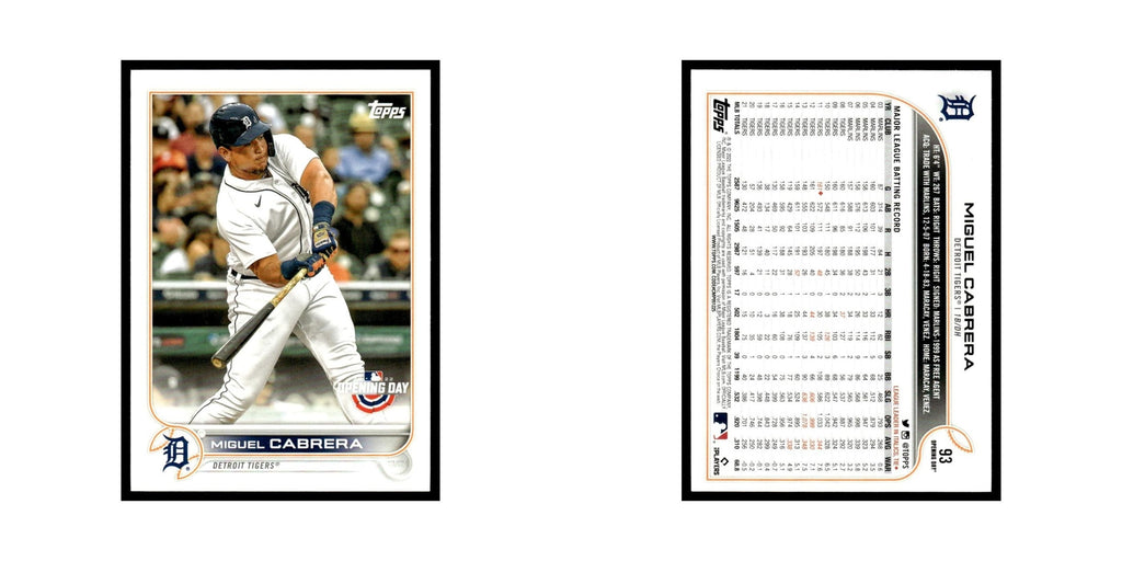 Miguel Cabrera 2022 Topps Opening Day #93 Detroit Tigers Baseball Card NM