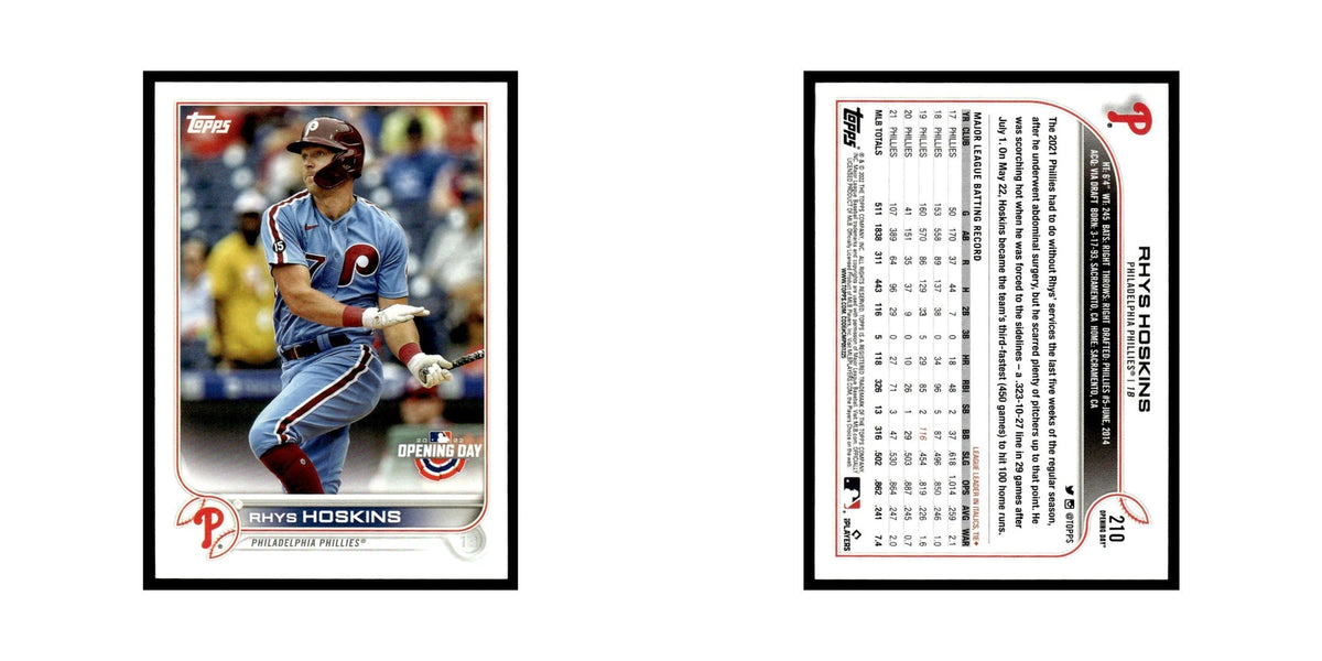 Rhys Hoskins 2022 Topps Opening Day #210 Philadelphia Phillies Baseball Card NM
