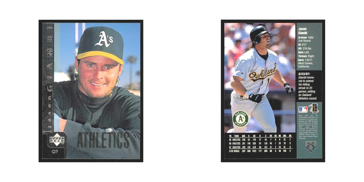 1998 Upper Deck Jason Giambi Athletics #183