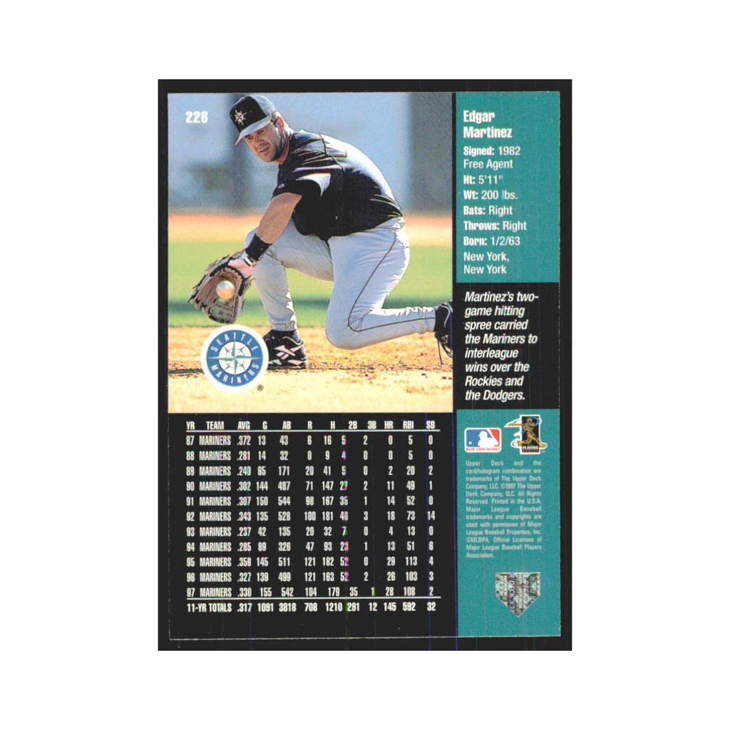 1998 Upper Deck Edgar Martinez Mariners #226