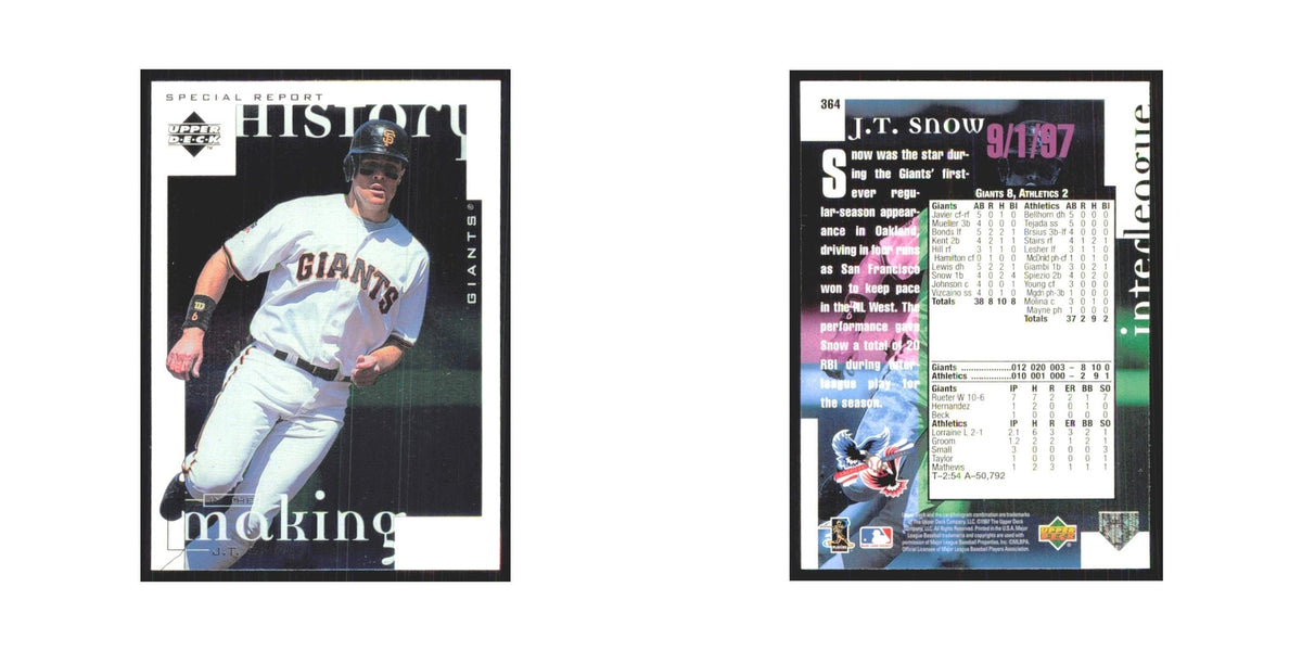 1998 Upper Deck J.T. Snow Giants #364