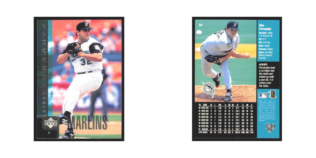 1998 Upper Deck Alex Fernandez Florida Marlins #94
