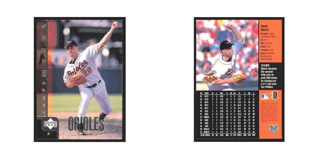 1998 Upper Deck Randy Myers Orioles #37